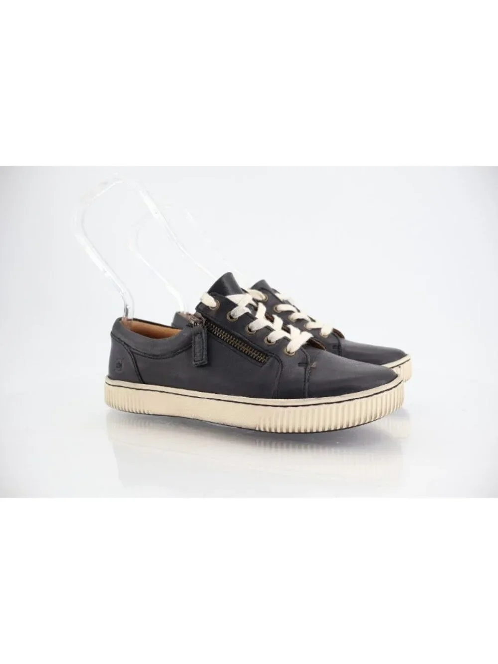 Born Women Paloma Sneaker Sz 6.5 Black Leather Low Top Lace Up Casual Shoe Comfy